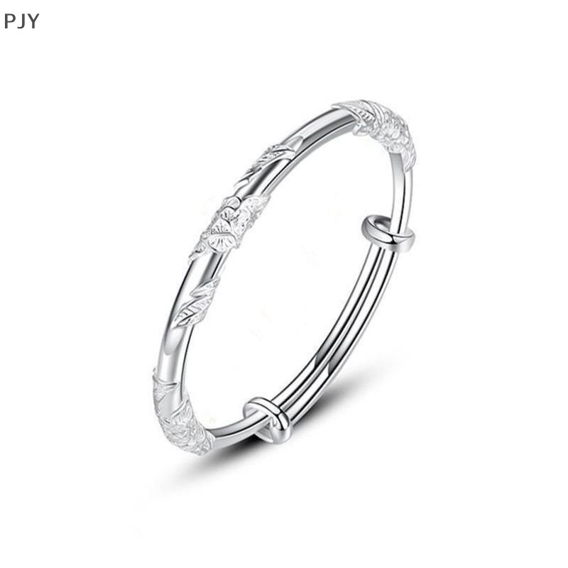 1 Vòng Tay Hở Bằng Bạc Hình Hoa Thời Trang Dành Cho Nữ PJ