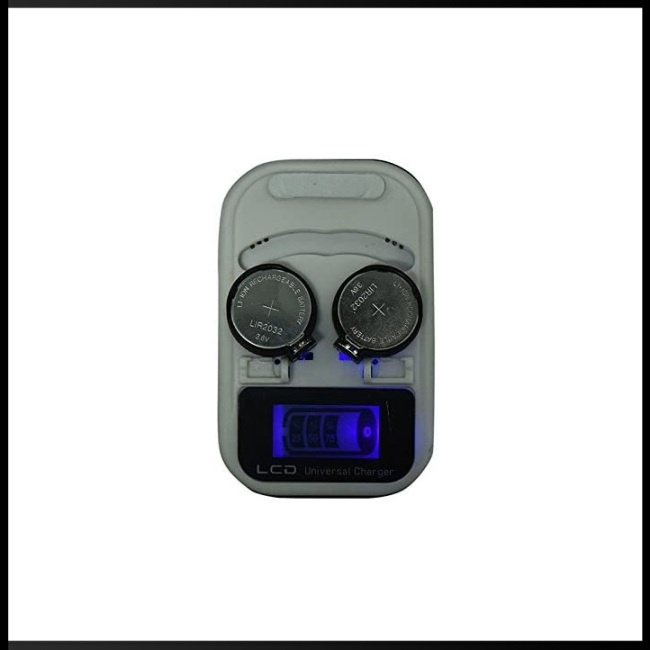 Bộ Sạc Pin LIR2032 LIR2025 LIR2016 2 Khe Cắm US LCD Thông Minh