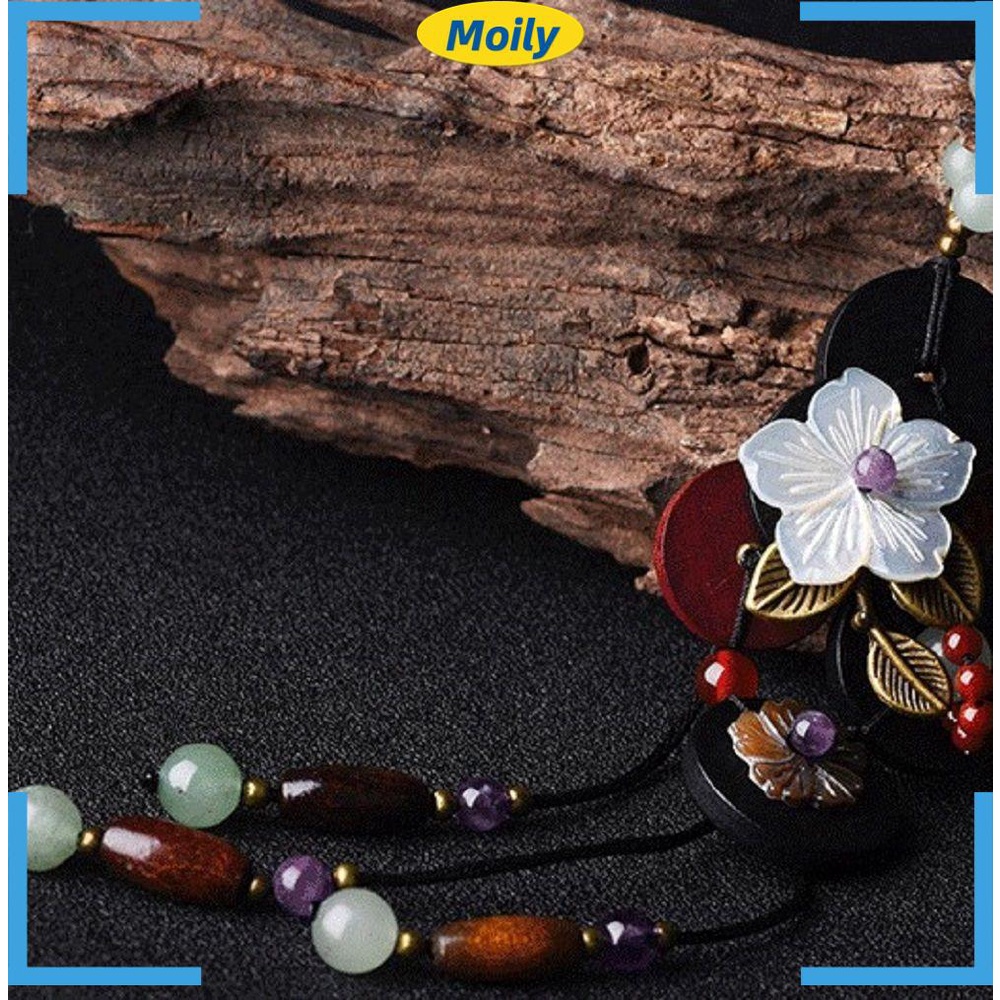 1 Dây Chuyền Thổ Cẩm Màu Tím|Vòng Cổ Gỗ Japis Aventurine