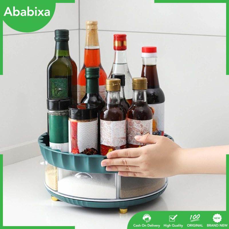 Kệ Xoay Hai Tầng Đựng Nước Hoa / Gia Vị Đa Năng Tiện Dụng Cho Nhà Bếp / Phòng Tắm