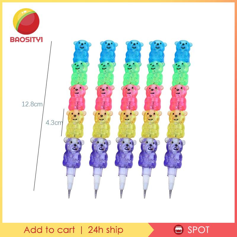 [Baosity1] Bút Chì Xếp Chồng Lên Nhau Hình Gấu Vui Nhộn Cho Lớp Học