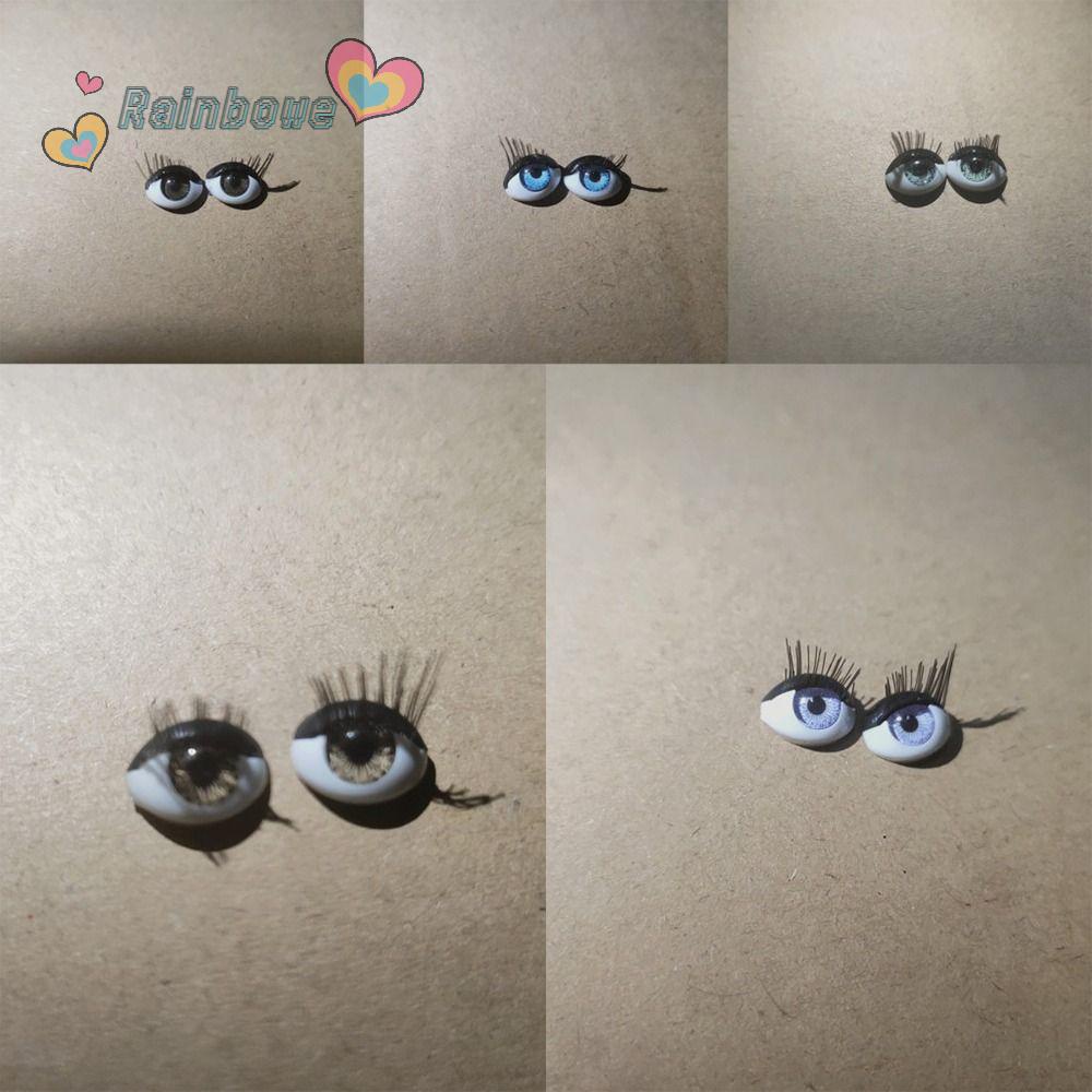 Mắt Búp Bê Bằng Nhựa Nhiều Màu Sắc Kèm Lông Mi Giả