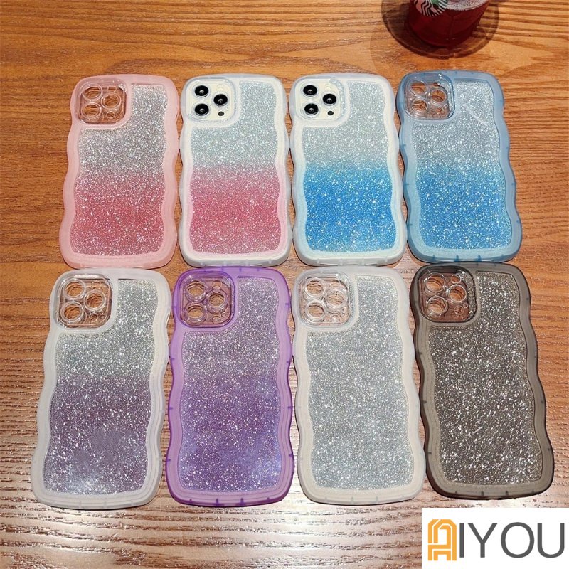 Ốp Điện Thoại Màu Gradient Lấp Lánh Chống Sốc Cho iPhone 14 13 12 11 Pro Max X XR XS 7 8 6 Plus S2022