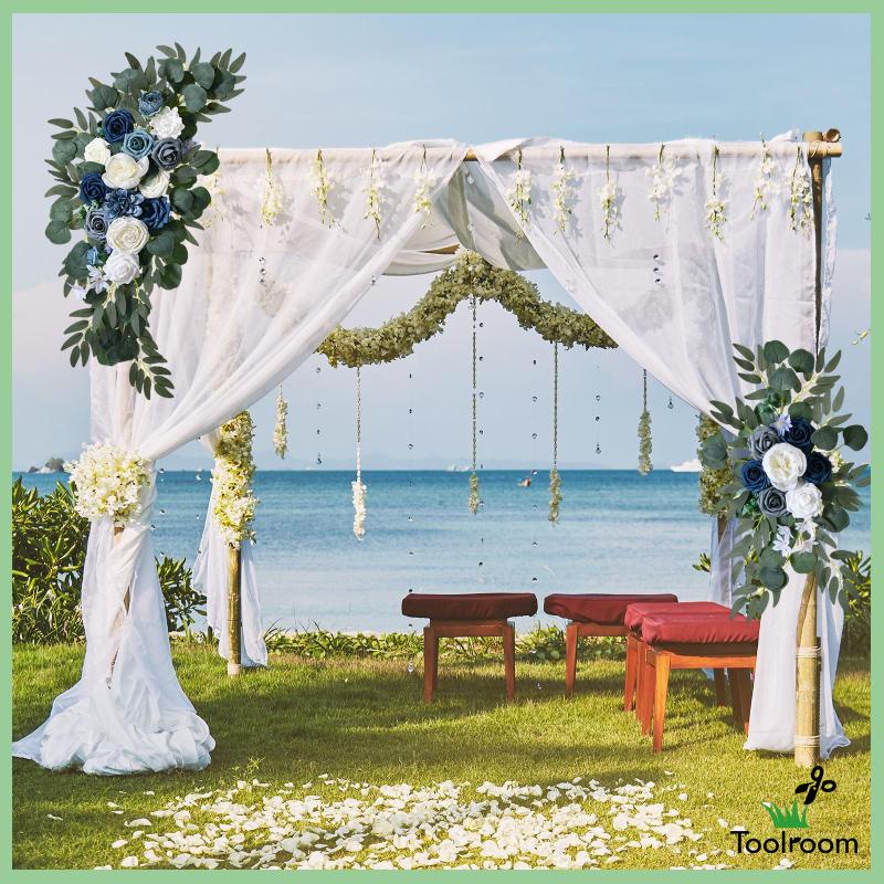 Bộ 2 Bông Hoa Hồng Giả Dùng Trang Trí Bàn Tiệc Cưới