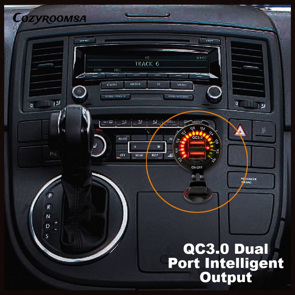 Bộ SạC Nhanh 36W 12V 24V USB Cho Xe Hơi