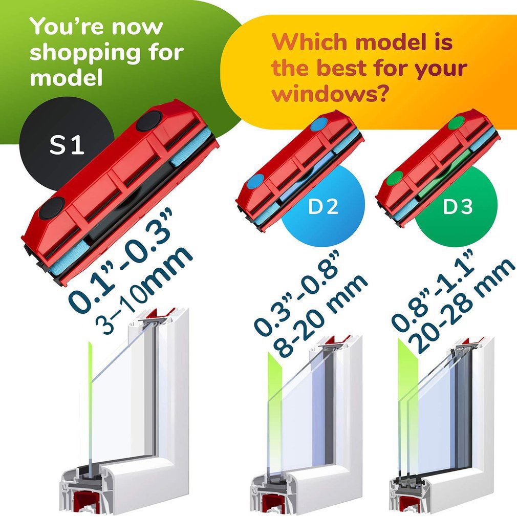 =Christmas=Bright Tools Glider Magnetic Window Cleaner for Single Glazed Windows 1-3mm