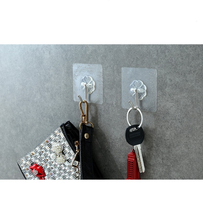 Móc Treo Đồ Dán Tường Bằng Thép Không Gỉ Trong Suốt Siêu Chắc Đa Năng