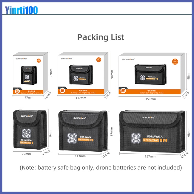 Túi Đựng Pin Lithium Chống Cháy Nổ Tương Thích Với Dji Avata Flame Retardant