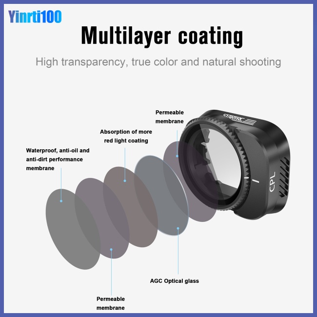 Bộ Lọc Giảm Ánh Sáng Điều Chỉnh Được Yinrti Cpl Cho Dji Mini 3 Pro Drone