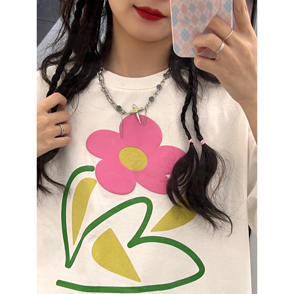 Áo Thun NgắN Tay In Hoa MùA Hè MớI