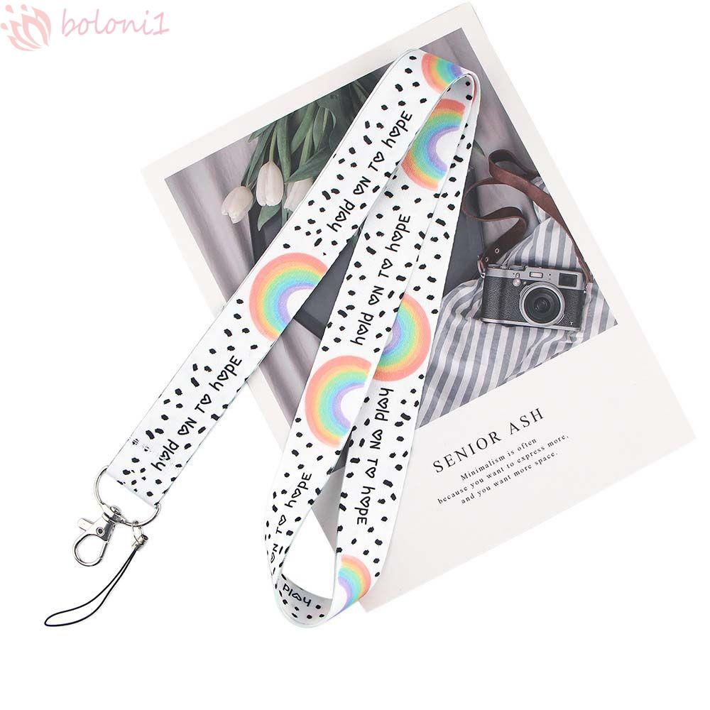 Dây Đeo Điện Thoại / Chìa Khóa Họa Tiết Hoạt Hình Màu Cầu Vồng Xinh Xắn Cho Nam Và Nữ