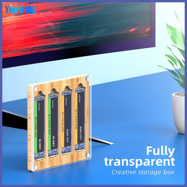 Hộp Đựng Ổ Đĩa Ssd 4 Khe Cắm M.2 / msata / nvme Hút Nam Châm Chống Sốc Chống Bụi Bảo Vệ