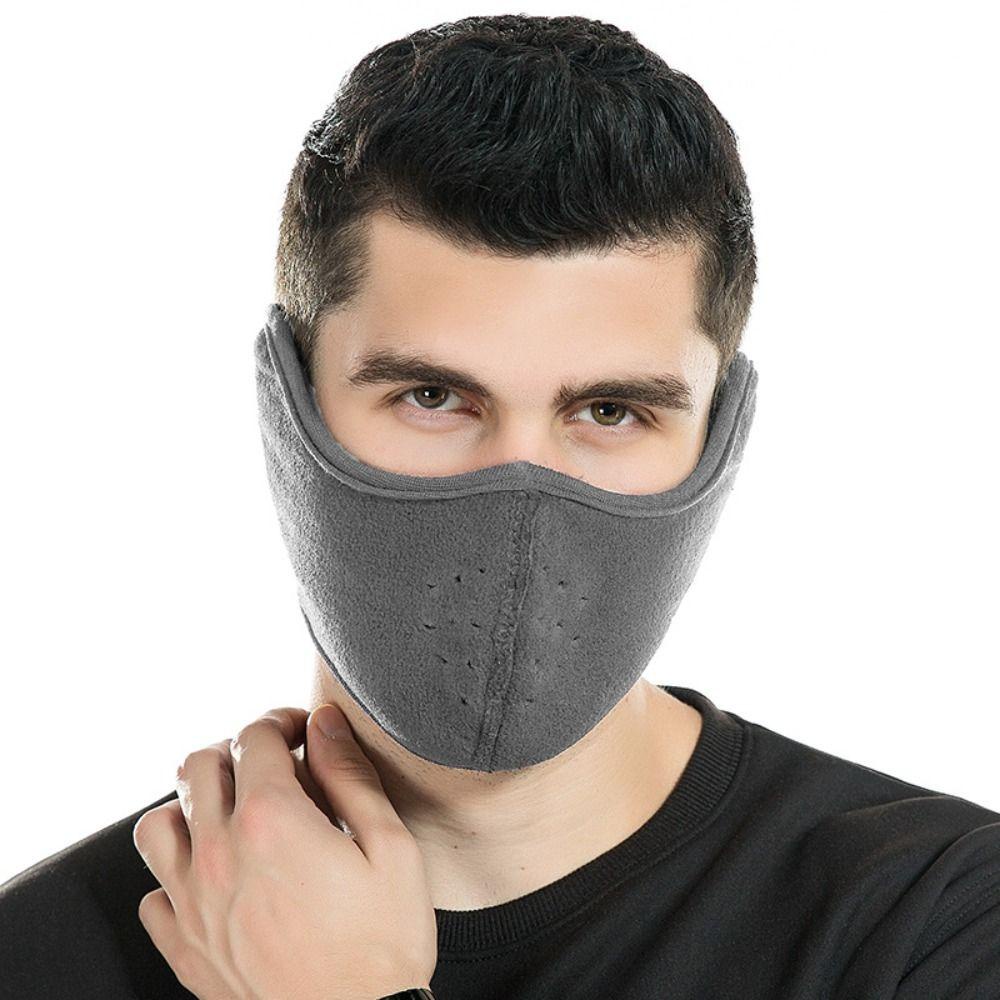 Back2life motorcycle breathable mask, mặt nạ nửa mặt có thể điều chỉnh chống bụi, bảo vệ mặt chống gió màu rắn đi xe đạp thể thao bịt tai thể thao ngoài trời