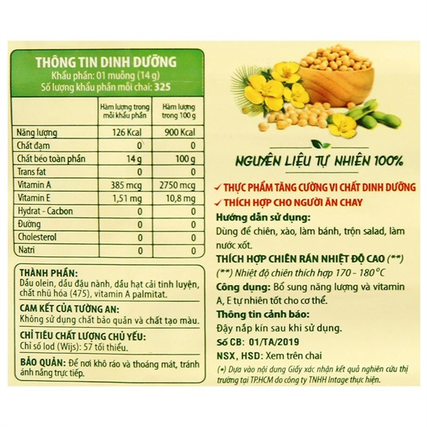 Dầu thực vật Tường An Cooking Oil can 5 lít - Lan Hảo