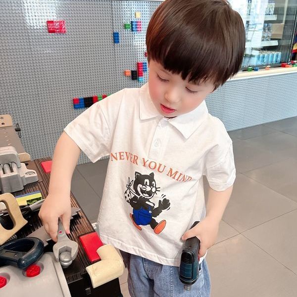 Áo Thun polo Ngắn Tay Thoải Mái Thời Trang Mùa Hè Cho Bé Trai