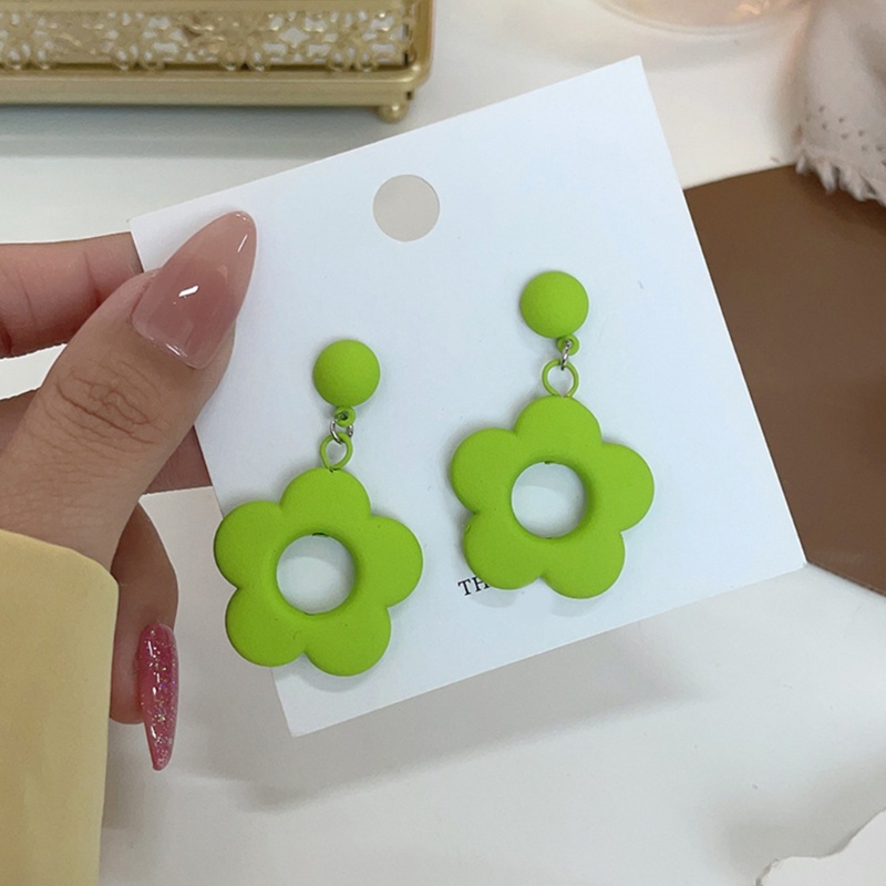 Bông Tai Hình Hoa Bằng Acrylic Màu Sắc Ngọt Ngào Phong Cách Bohemian Thời Trang Cho Nữ