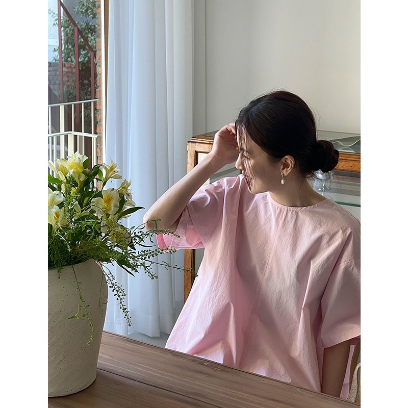 Áo Thun Nữ Ngắn Tay Cổ Tròn Dáng Rộng Thiết Kế Mới Thời Trang Dành Cho Mùa