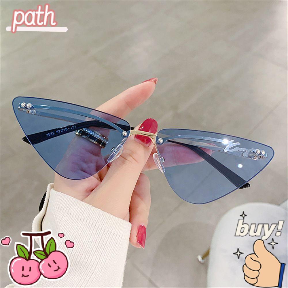 Kính Mát Không Gọng Chống Tia UV400 Phong Cách Retro