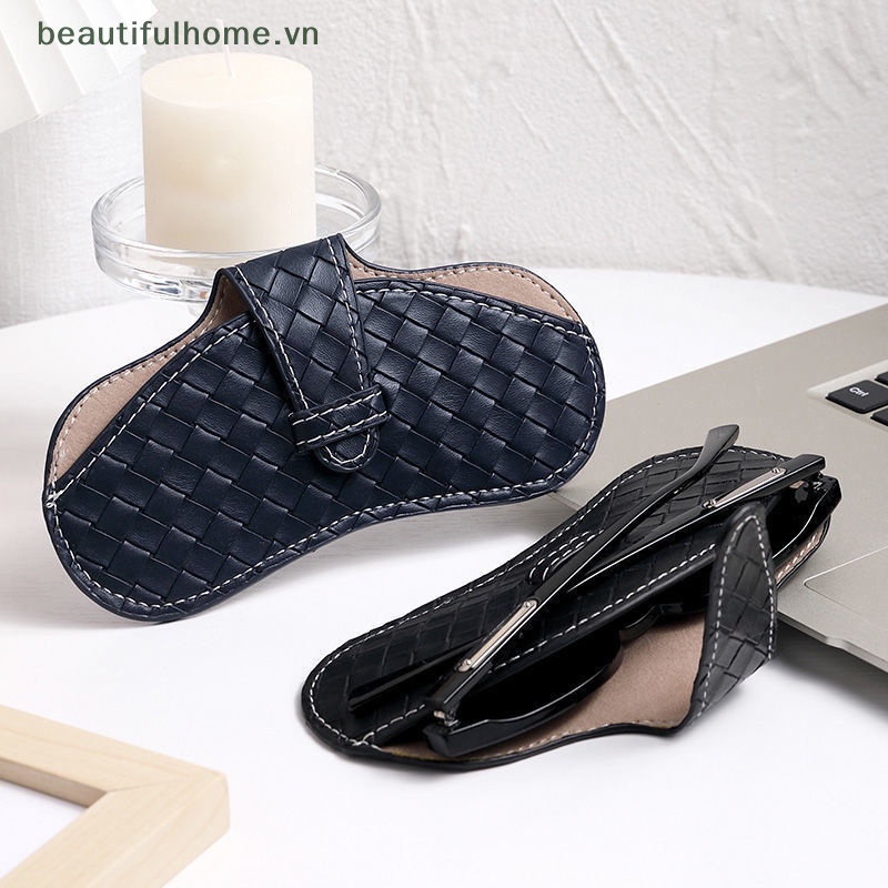 1 Túi Da PU Bện Đựng Mắt Kính Cầm Tay Tiện Lợi