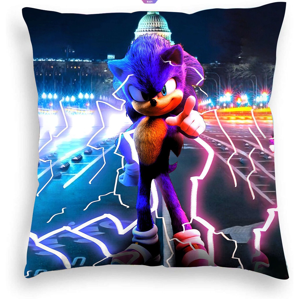 Vỏ Gối Siêu Mềm In Hình Nhím Sonic 3D Kích Thước 45 * 45cm Trang Trí Nhà Cửa / Xe Hơi
