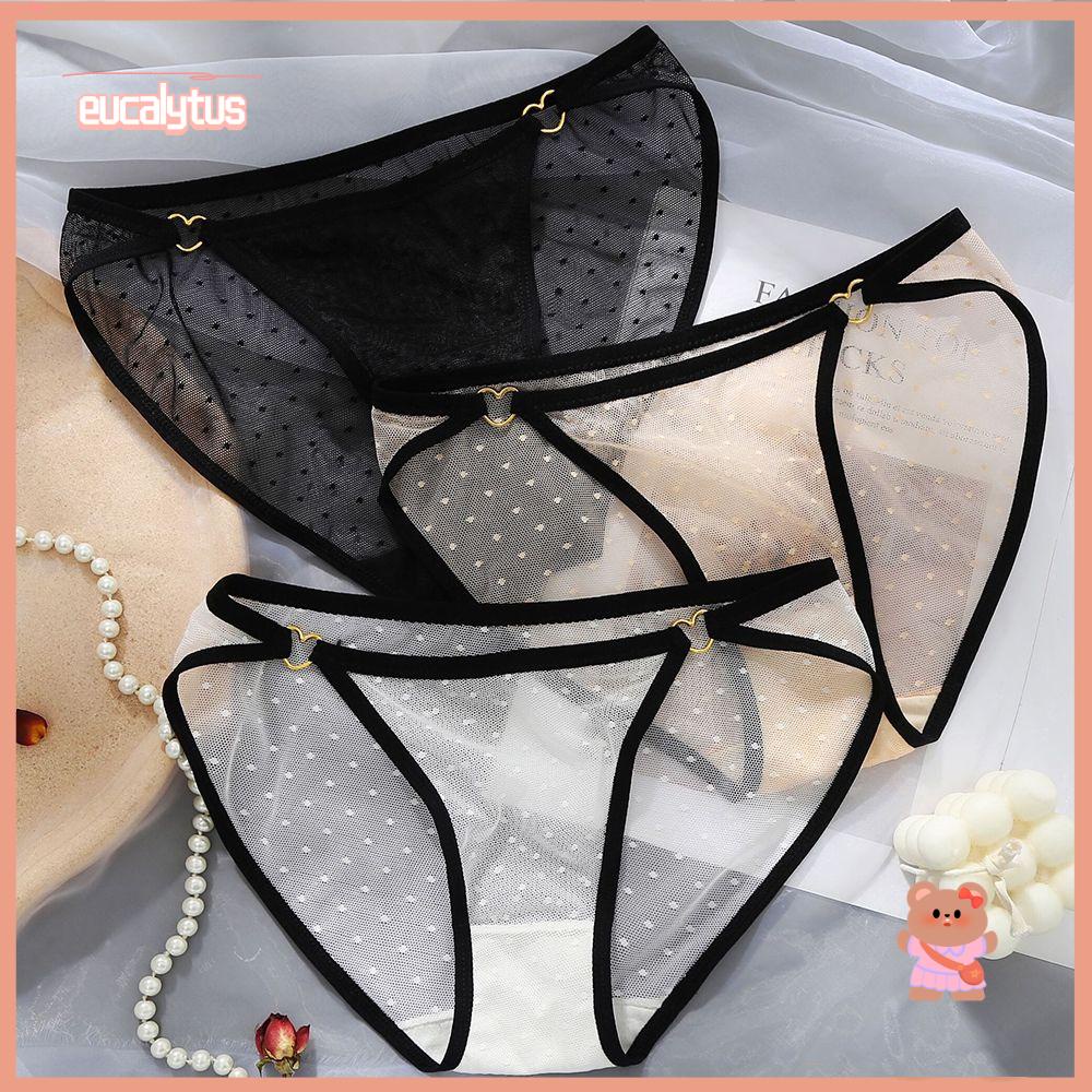 EUTUS Quần Lót Khoét Lỗ Lưng Thấp Màu Trong Suốt Quyến Rũ Cho Nữ