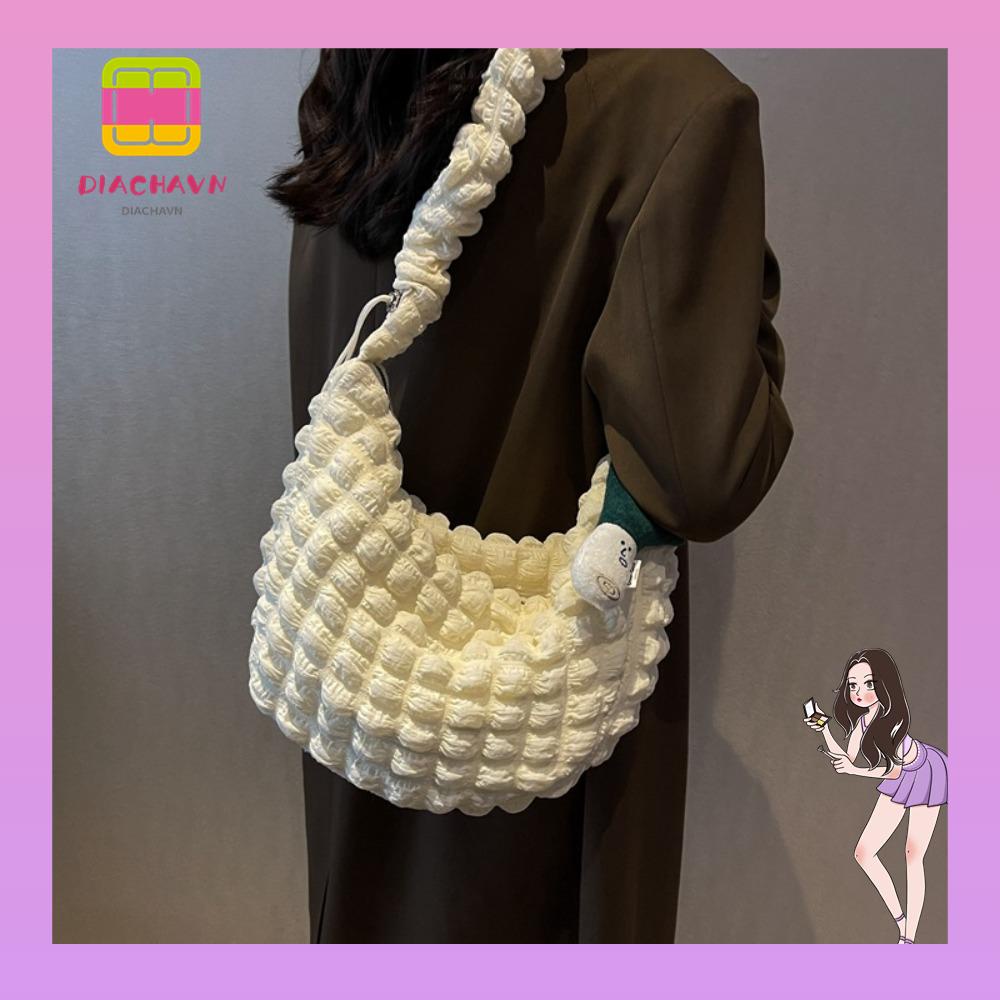 Túi Tote Đeo Vai Chất Liệu Cotton Mềm Mại Màu Kẹo Ngọt Xinh Xắn