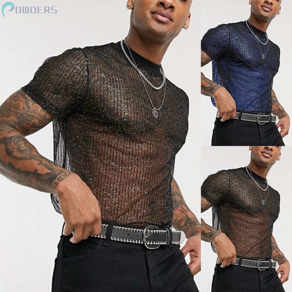 1 * Áo Sơ Mi Lưới Polyester Cài Nút Xuyên Thấu Gợi Cảm S-3XL