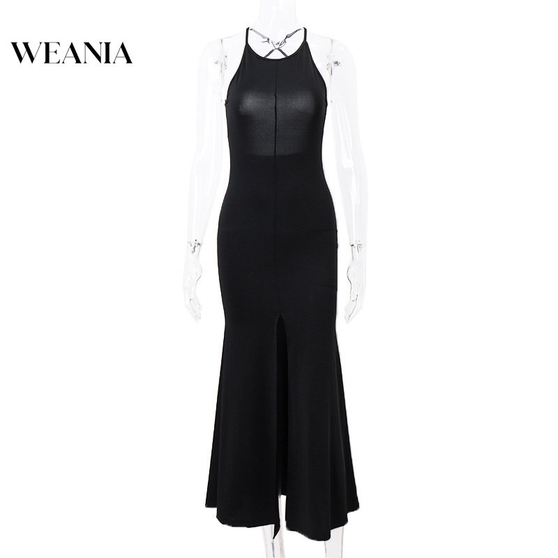 Đầm Nữ Trễ Vai Lưng Cao Xẻ Tà Thời Trang Quyến Rũ