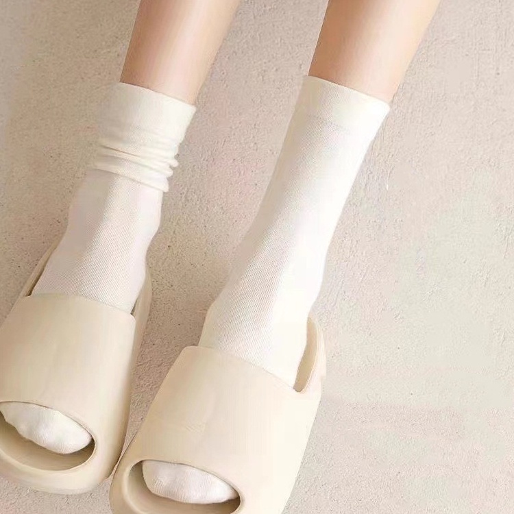 Bộ 1 / 2 / 3 Đôi Vớ Cotton Màu Sắc Đơn Giản Thời Trang Cho Nữ