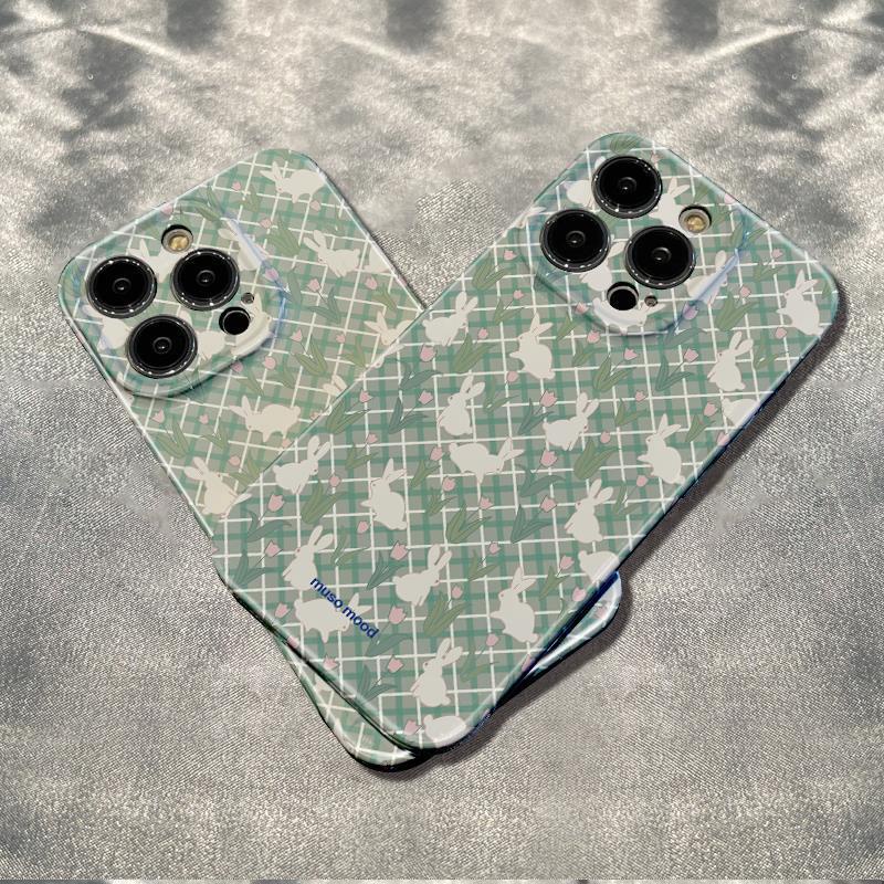 Ốp Điện Thoại Dẻo Họa Tiết Hoa &amp; Chú Thỏ Dễ Thương Chống Sốc Cho iPhone12 T3WH 6In1113 plusmax 7814pro