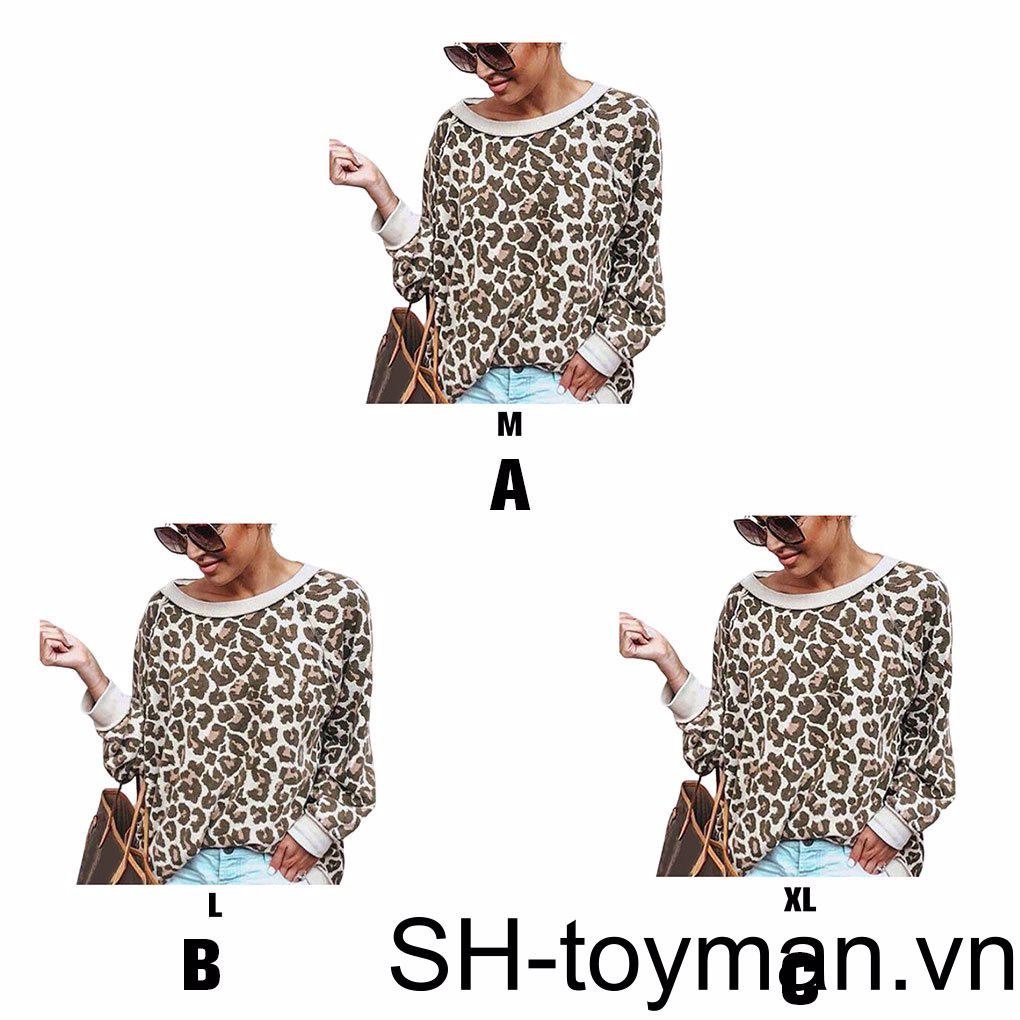 Áo Thun Cotton Pha Họa Tiết Da Báo Quyến Rũ Cho Nữ