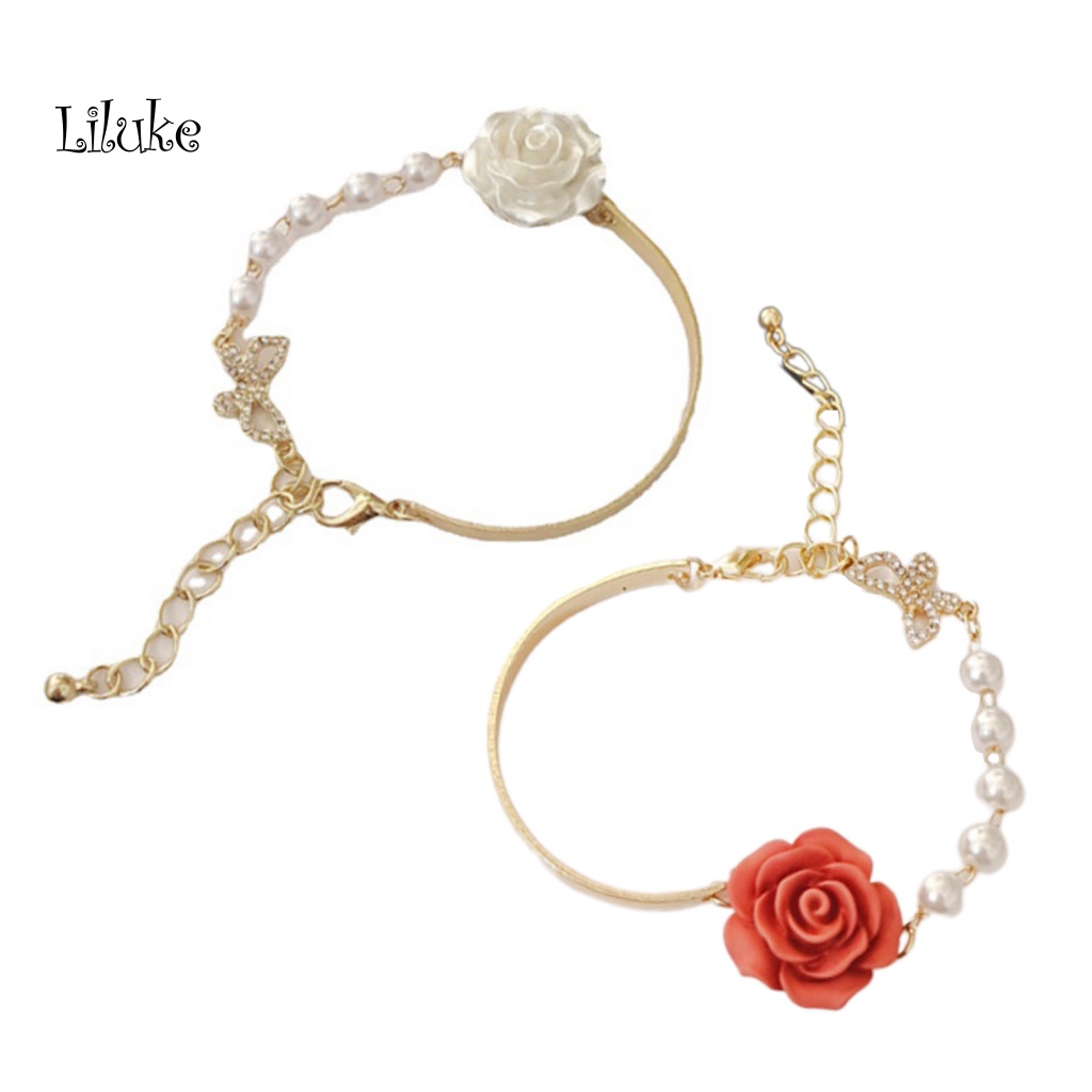 Vòng Tay Hợp Kim Màu Trơn Trang Trí Hình Bướm Đính Đá Xinh Xắn Cho Nữ