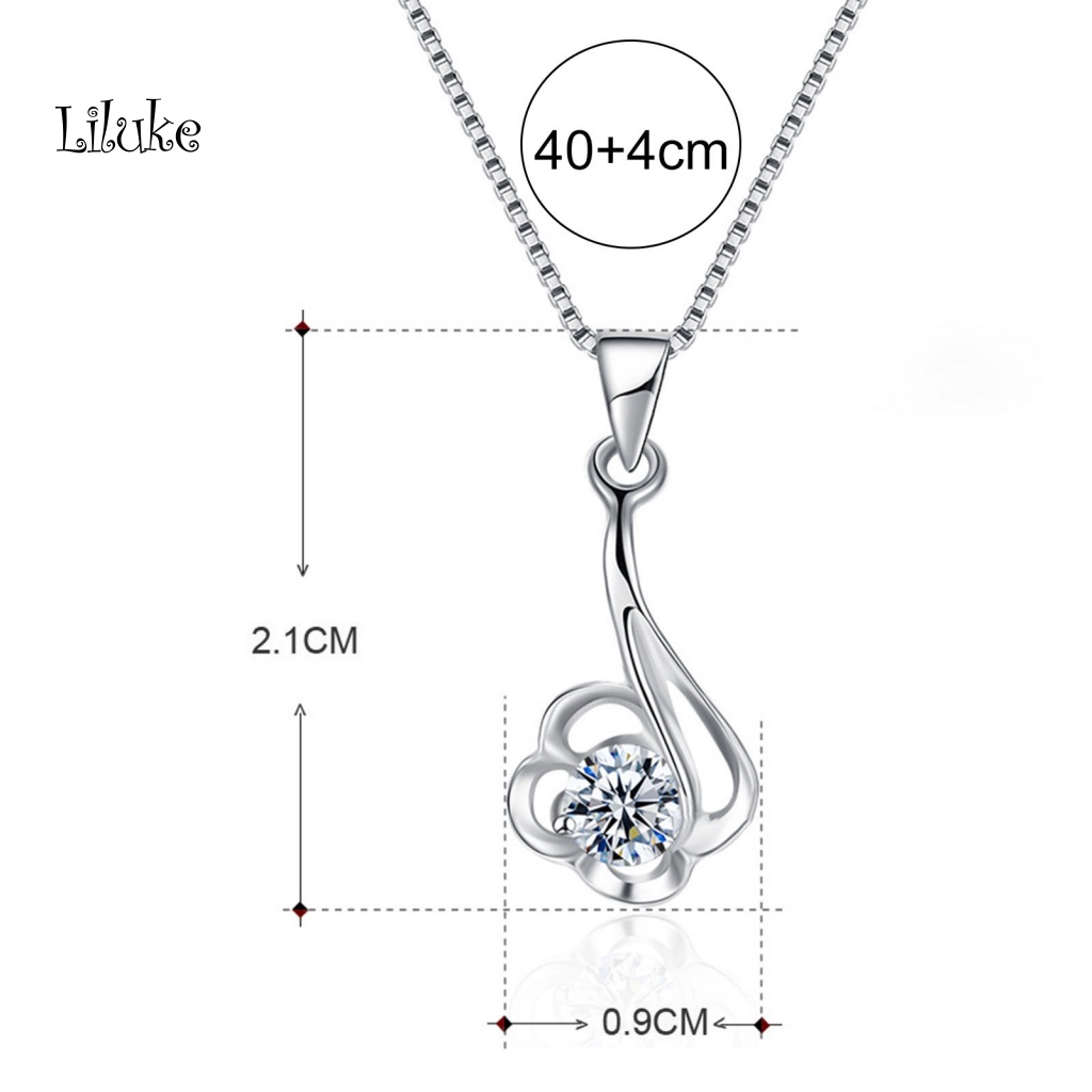 Vòng cổ Mạ Bạc 925 Trang Trí Hoa Đính Đá Dễ Thương Cho Nữ