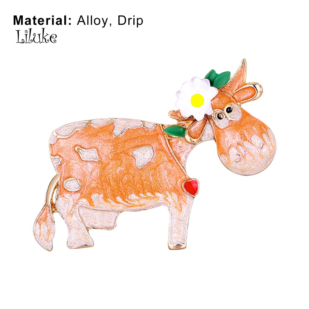 Trâm Cài Áo Hình Chú Bò Hoạt Hình Đáng Yêu Đính Đá