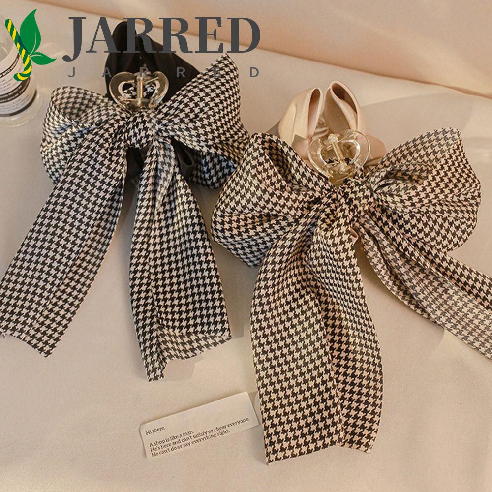 Kẹp Tóc Đuôi Ngựa Họa Tiết Kẻ Sọc Phối Ruy Băng Ngọt Ngào Thanh Lịch Cho Nữ Giá Đ