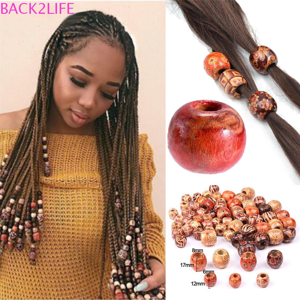 Bộ 50 Hạt Gỗ Hỗn Hợp Làm Tóc Dreadlock 2Slife