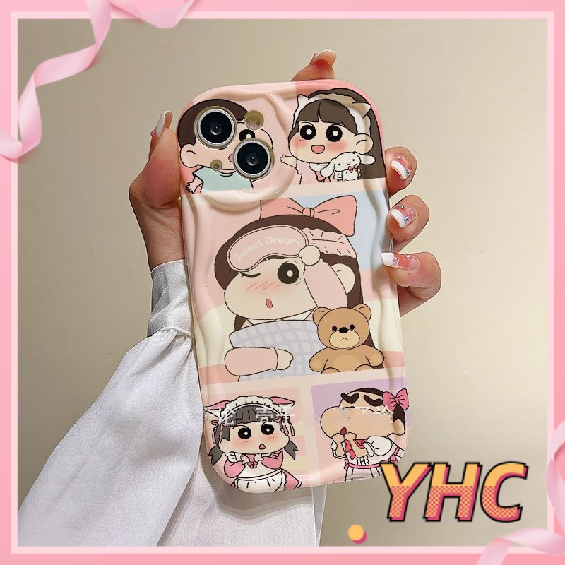 Ốp Lưng iPhone Phim hoạt hình Crayon Shin-chan và Nini 3D cuộn sóng bảo vệ camera chống chấn động Silicone Phone Case Cho Iphone 6 / 6S / 6splus / se / 7 / 7plus / 8 / 8plus / X / xs / xsmax / 11 / 12 / 13 / 14 / Plus / pro max-227
