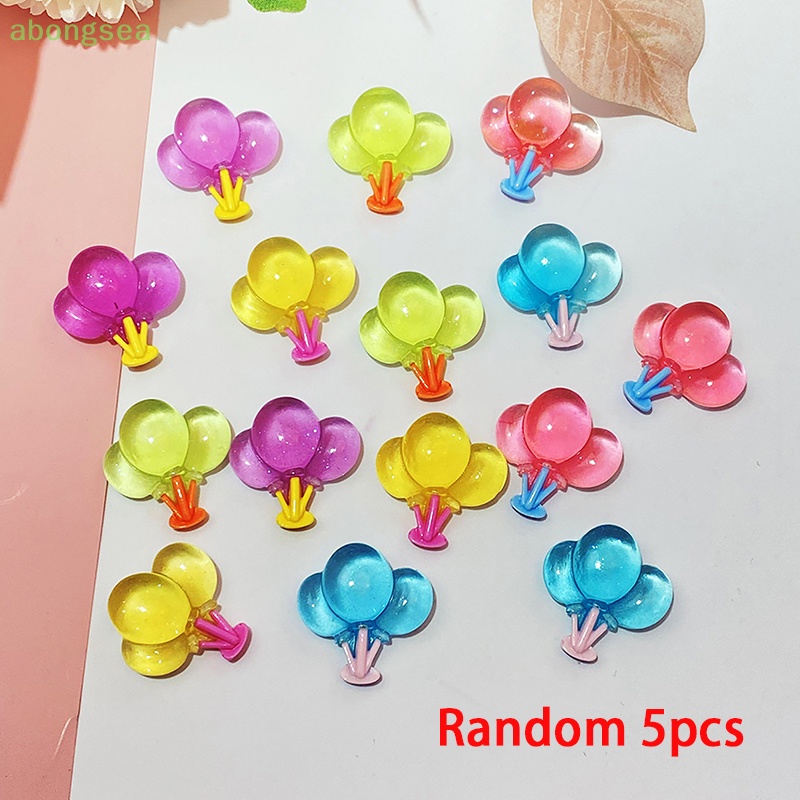 Bộ 5 Miếng Dán Hình Khinh Khí Cầu Dạ Quang Dễ Thương Dùng Trang Trí Ốp Điện Thoại