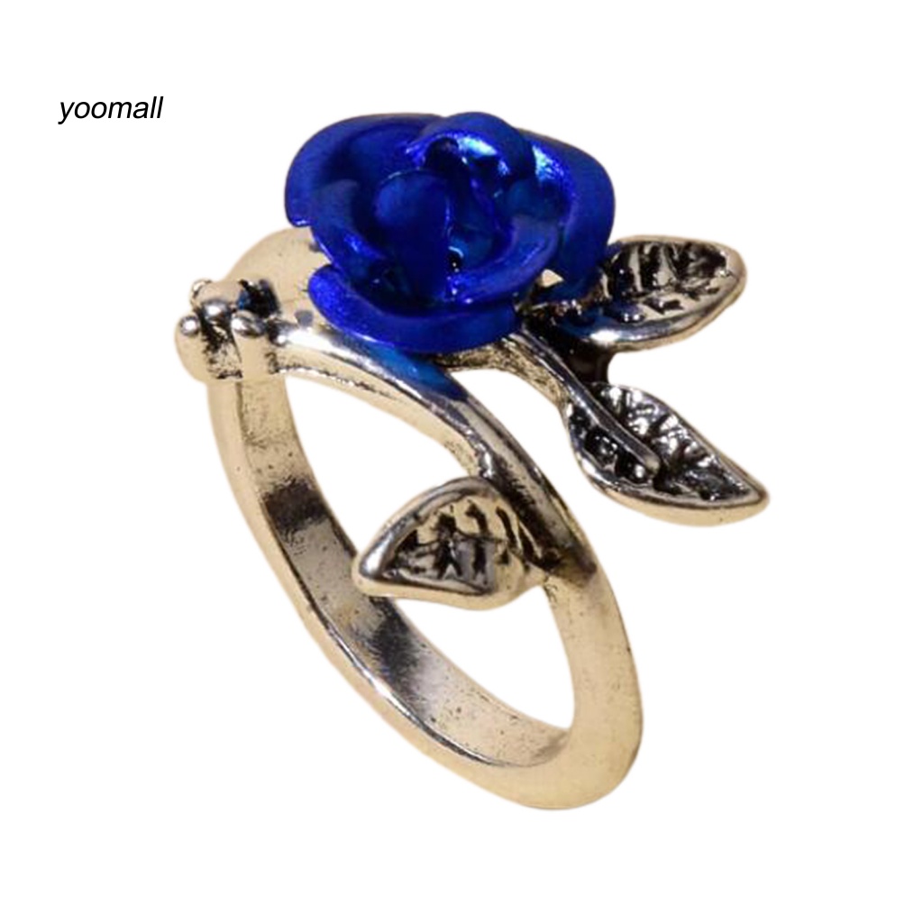 Nhẫn Đính Hôn Hai Tông Màu Bằng Đồng Mỏng Họa Tiết Hoa Hồng Cho Nữ