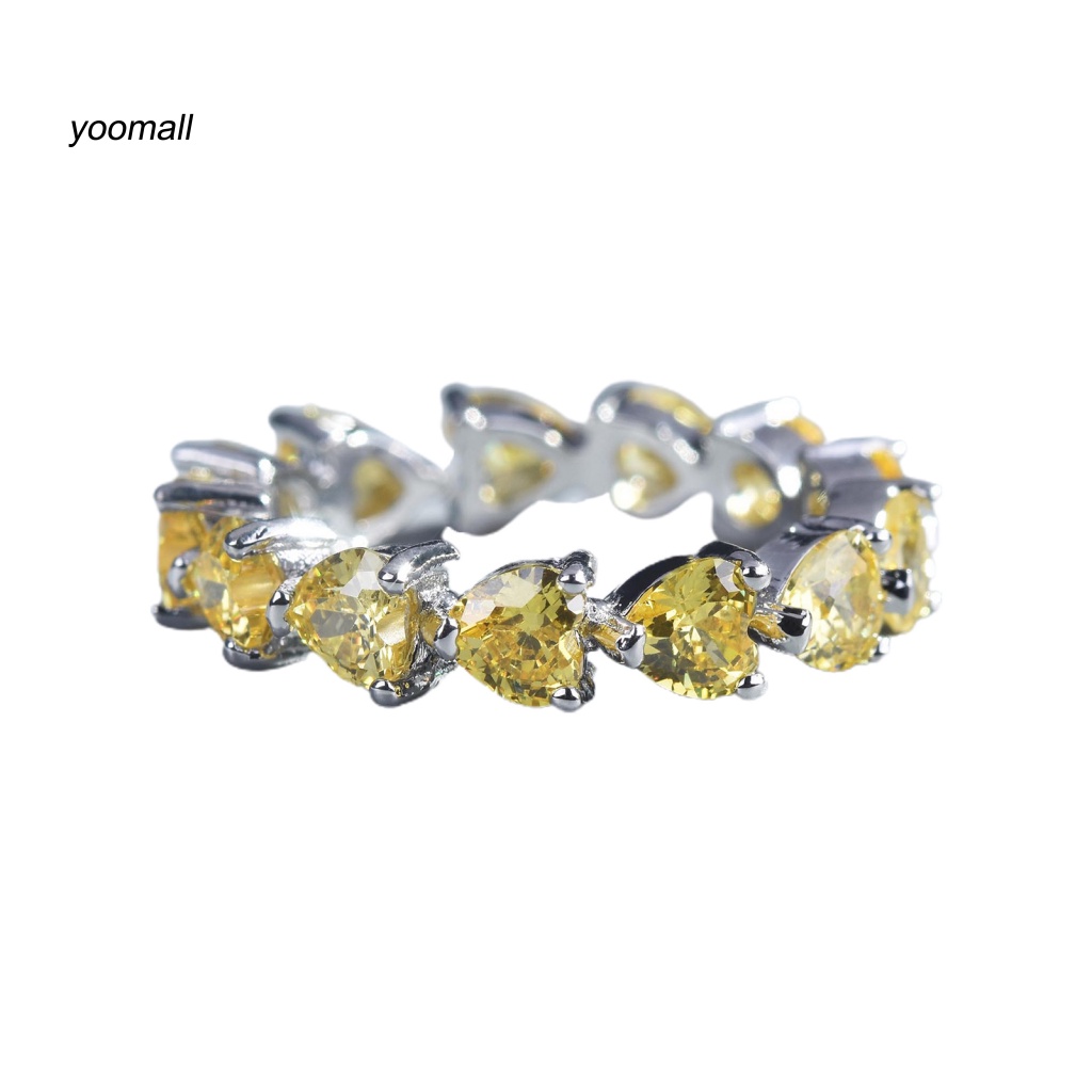 Nhẫn Đính Đá Hình Trái Tim Có Thể Điều Chỉnh Kích Cỡ