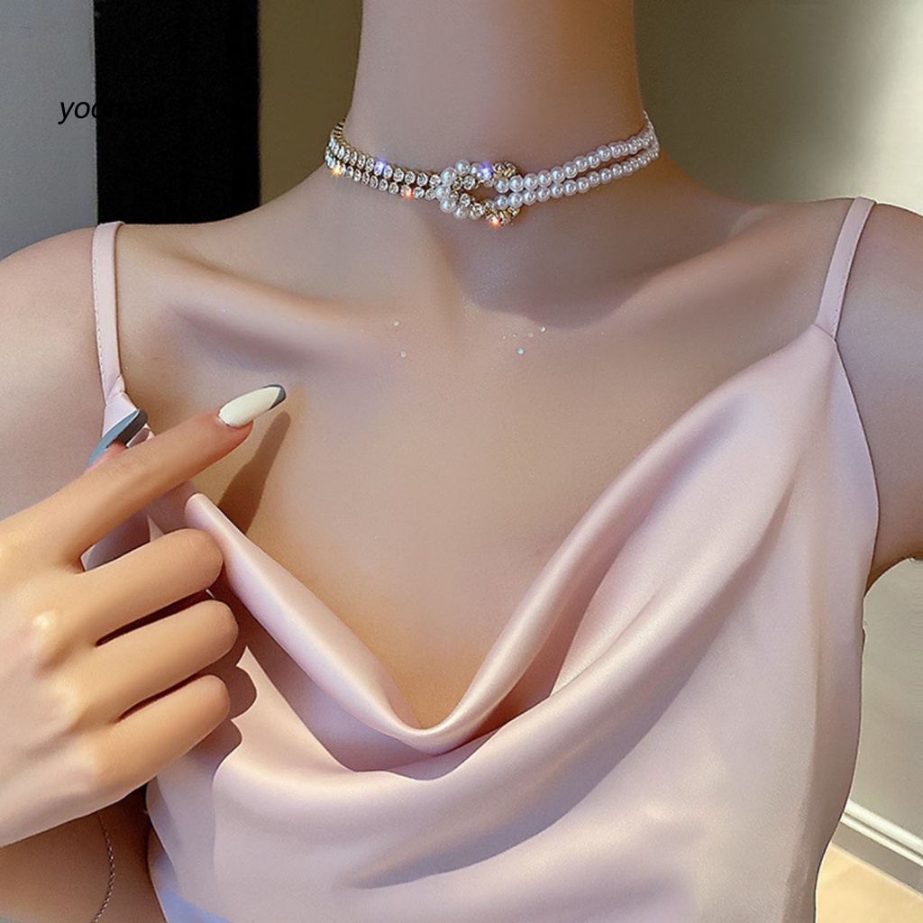 Dây Chuyền Hai Lớp Đính Ngọc Trai Nhân Tạo Thời Trang Dành Cho Nữ
