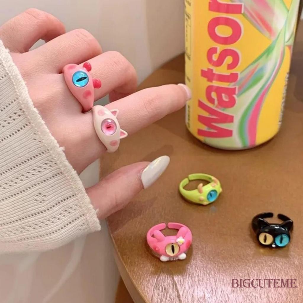 Nhẫn Hình Động Vật Hoạt Hình Dễ Thương Có Thể Điều Chỉnh Cho Tuổi Teen / Nữ