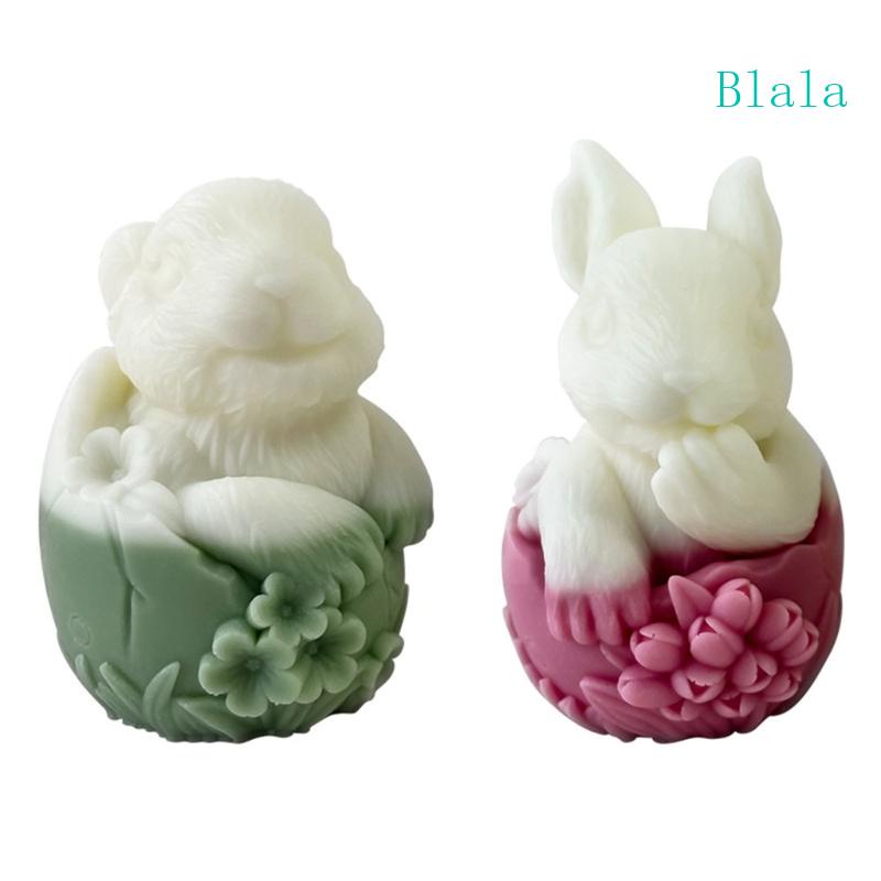 Khuôn Làm Nến Sáp Thơm Hình Thỏ Vỏ Sò Bằng Silicone DIY