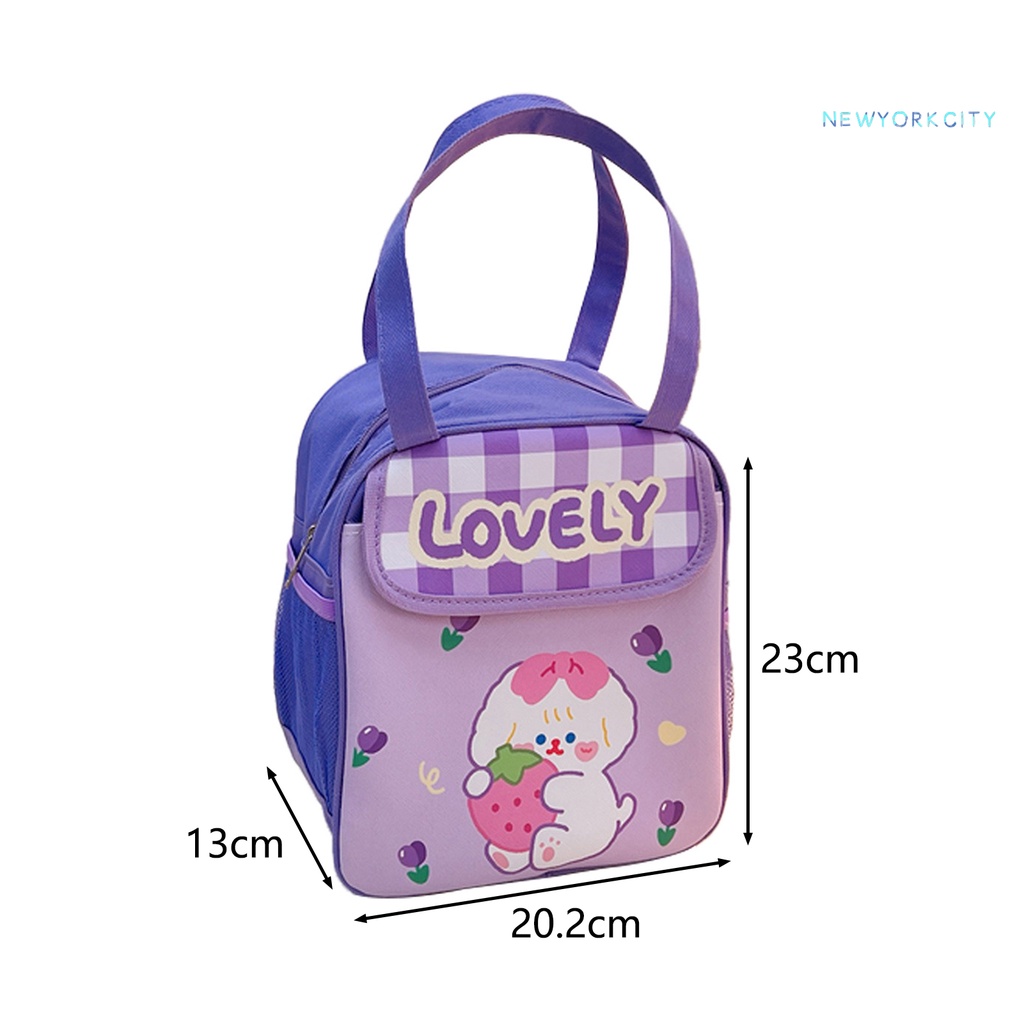 Túi Giữ Nhiệt CY-Bento Có Tay Cầm Hình Gấu Dễ Thương Tiện Dụng Mang Theo Du Lịch Dã Ngoại