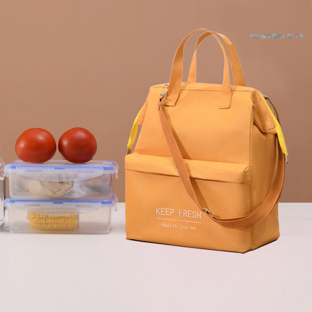 Túi Đựng Hộp Cơm Trưa Bằng Vải Oxford Dày Dặn Cách Nhiệt Chống Nước Chống Dầu Có Khóa Kéo Tiện Dụng Cho Gia Đình