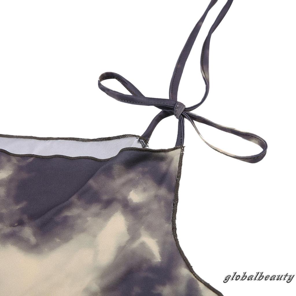 Đầm Dài Không Tay Màu Nhuộm Họa Tiết Thời Trang Mùa Hè Cho Nữ