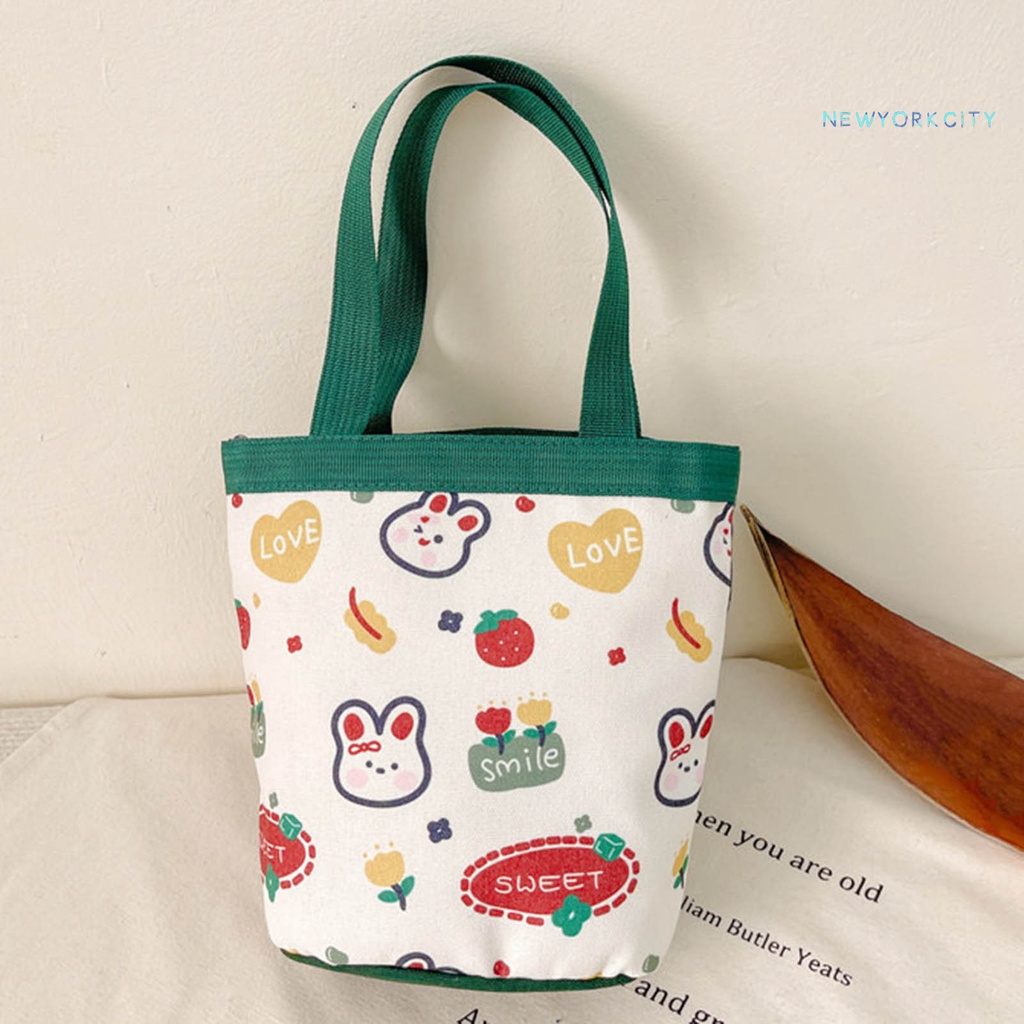 Túi Tote Bằng Vải Canvas Chống Nước Chống Mòn In Họa Tiết Hoạt Hình Sức Chứa Lớn