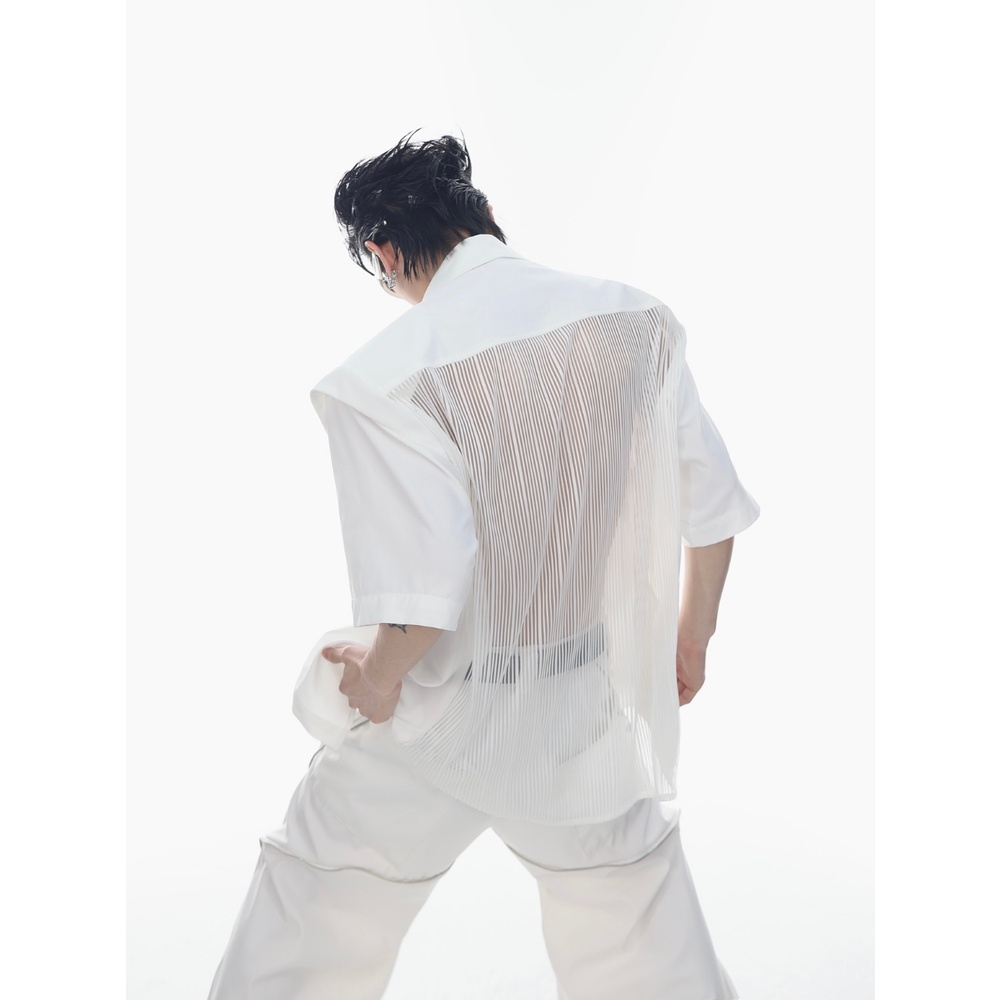 Áo Sơ Mi Ngắn Tay Hai Lớp Phối Nút Kim Loại Hình Máy Bay Thời Trang Mùa Hè