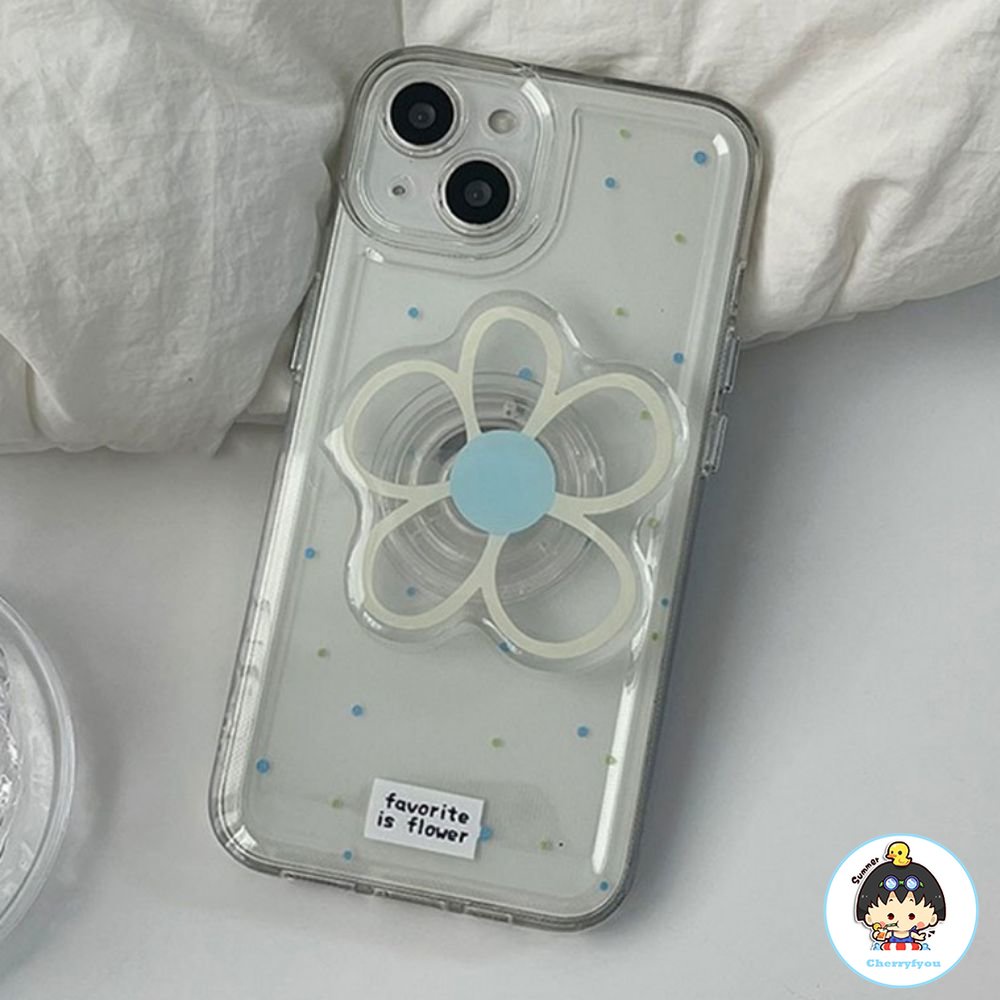 Ốp Điện Thoại TPU Mềm Trong Suốt Chống Trượt Có Giá Đỡ Hình Hoa Cho IPhone 11 12 13 14 Pro Max 14 Plus