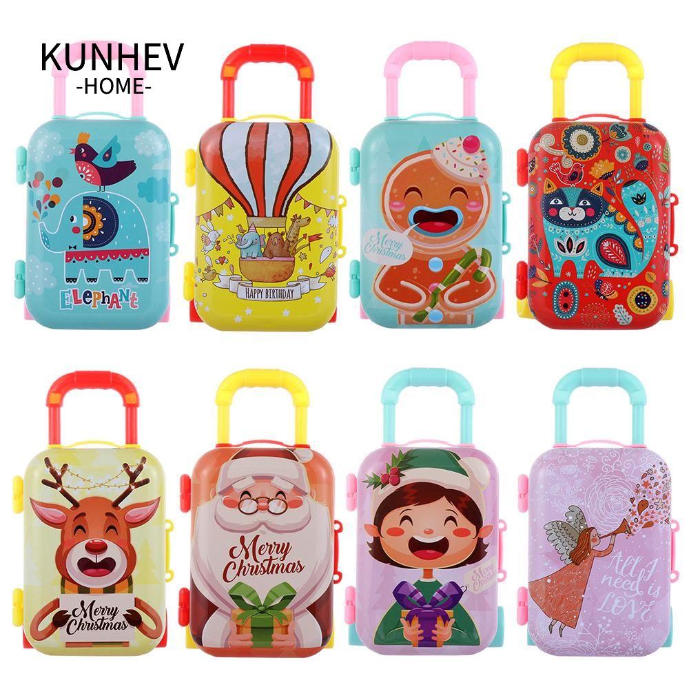 KUNHEV Hộp Đựng Kẹo / Đồ Chơi Trẻ Em Có Bánh Xe Kéo Họa Tiết Hoa Mẫu